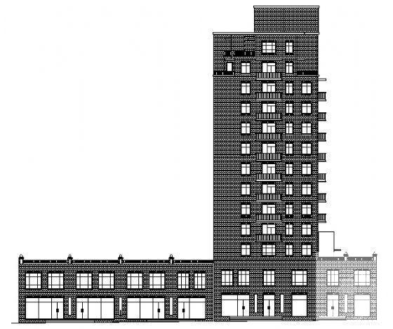 13层住宅楼建筑方案设计CAD图纸（框剪结构） - 1