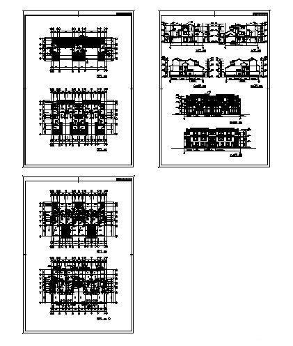 江南风格3层联体别墅建筑CAD图纸 - 3