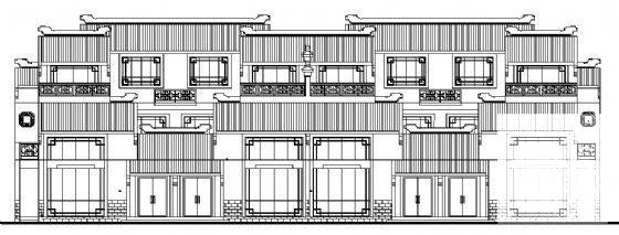 江南风格3层联体别墅建筑CAD图纸 - 4