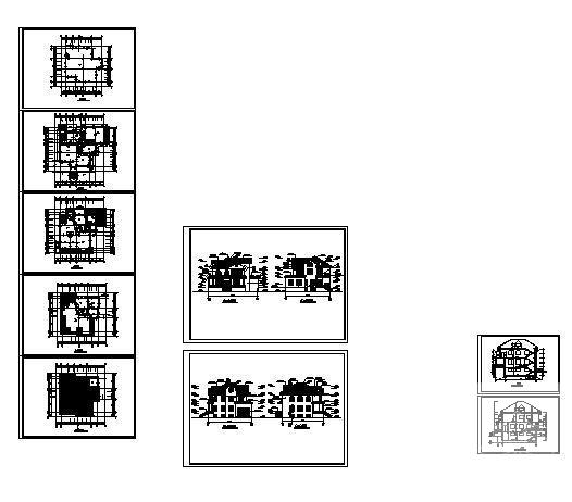 2层小别墅建筑CAD图纸 - 2