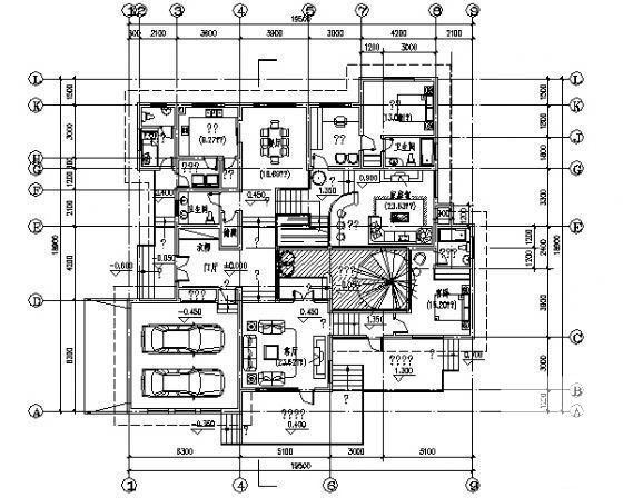 2层坡地别墅建筑设计方案设计CAD图纸 - 1