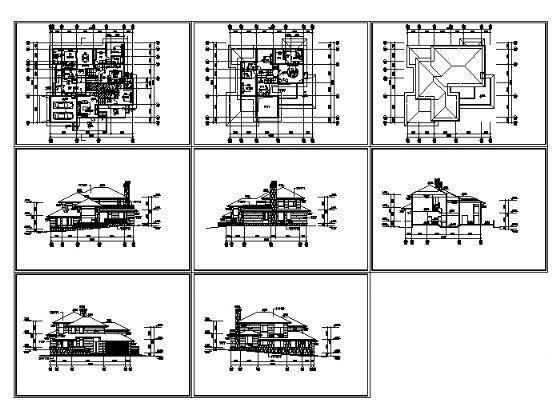 2层坡地别墅建筑设计方案设计CAD图纸 - 4