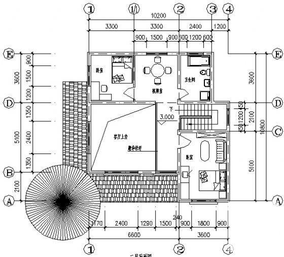 标注详细2层小别墅建筑CAD图纸 - 2