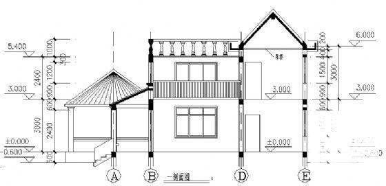 标注详细2层小别墅建筑CAD图纸 - 3
