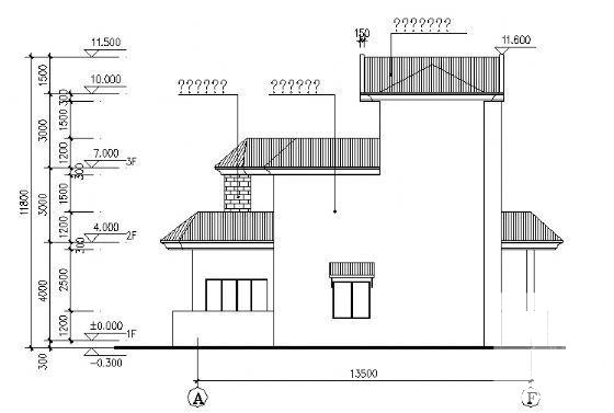 3层别墅建筑CAD施工图纸（总） - 3
