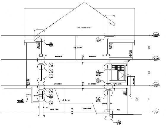 轻钢结构3层别墅建筑CAD图纸（英文版） - 1