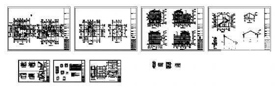 3层别墅建筑CAD施工图纸 - 2
