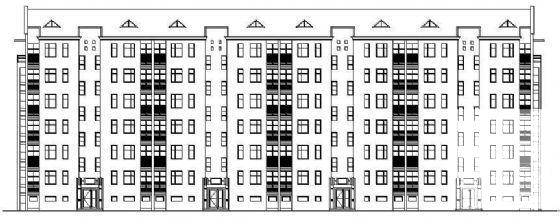 市7层住宅楼建筑CAD图纸（精美时尚） - 1