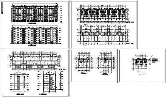 市7层住宅楼建筑CAD图纸（精美时尚） - 2