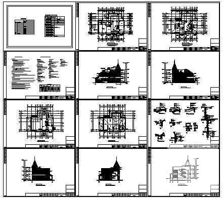 欧陆风格A-17型别墅建筑CAD施工图纸 - 1