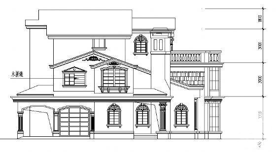 小型3层别墅建筑CAD图纸 - 1