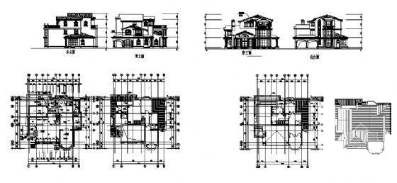 小型3层别墅建筑CAD图纸 - 4