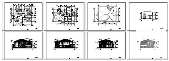 小型精美2层别墅建筑CAD图纸 - 1