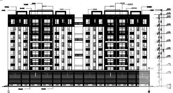 8层框架结构住宅楼建筑施工CAD图 - 1