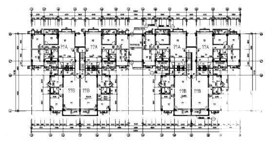 8层框架结构住宅楼建筑施工CAD图 - 2