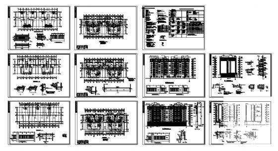 8层框架结构住宅楼建筑施工CAD图 - 3