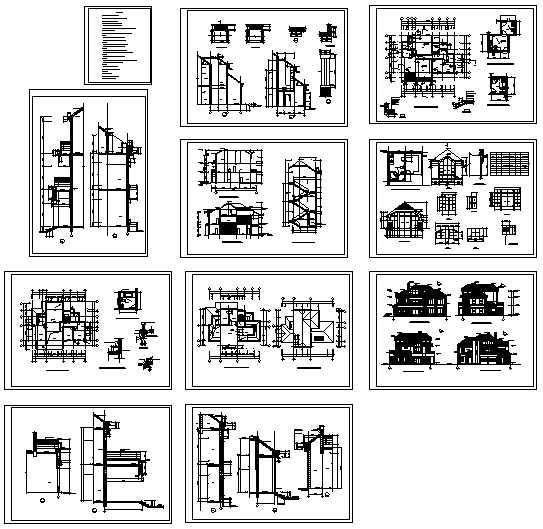 别墅设计方案集A-09型建筑CAD图纸 - 1