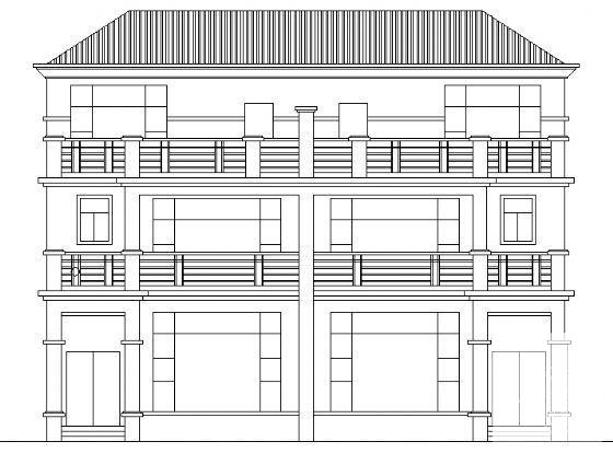 精美3层F型别墅建筑CAD图纸 - 4