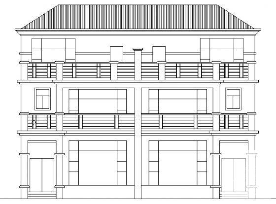 精美3层F型别墅建筑CAD图纸 - 4