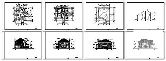 精美小型2层别墅建筑CAD图纸 - 1
