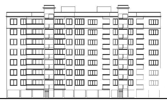 杨桥路7层住宅楼建筑施工CAD图纸 - 1