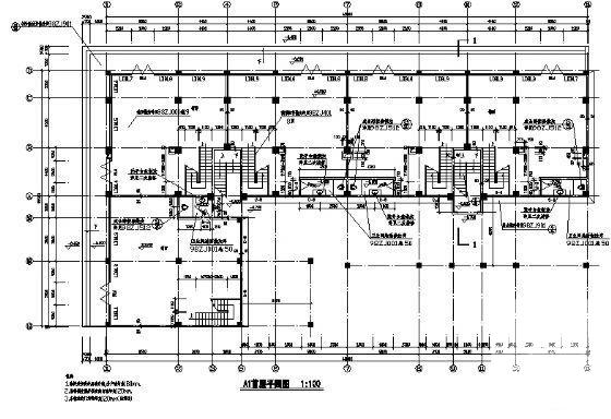 7层底商住宅楼建筑CAD施工图纸 - 1