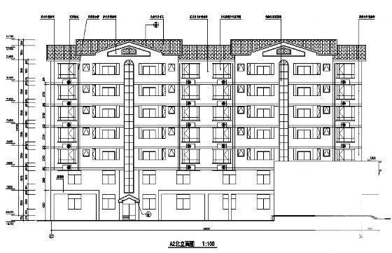 7层底商住宅楼建筑CAD施工图纸 - 3