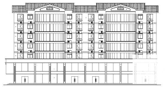 7层底商住宅楼建筑CAD施工图纸 - 4