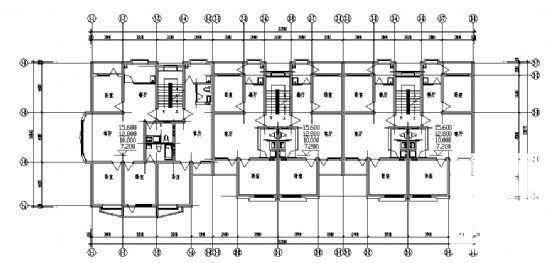 天海花园8层底商住宅楼建筑施工CAD图纸 - 2