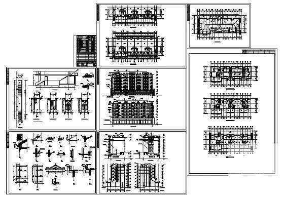天海花园8层底商住宅楼建筑施工CAD图纸 - 4
