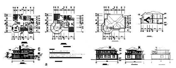 BS-13型独立别墅建筑CAD图纸 - 2