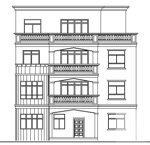 4层私人别墅建筑施工CAD图纸（砖混结构） - 1