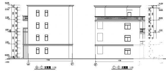 4层私人别墅建筑施工CAD图纸（砖混结构） - 2
