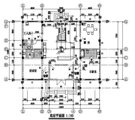 3层私人住宅楼建筑施工CAD图纸（框架结构） - 1