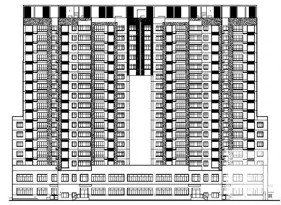 18层底商住宅楼建筑CAD图纸 - 1