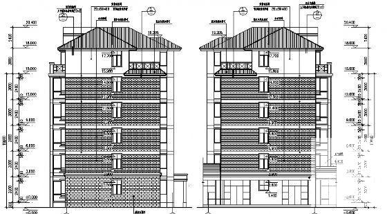 6层住宅楼建筑施工CAD图纸（砌体结构、欧陆风格） - 1