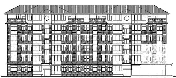 6层住宅楼建筑施工CAD图纸（砌体结构、欧陆风格） - 3