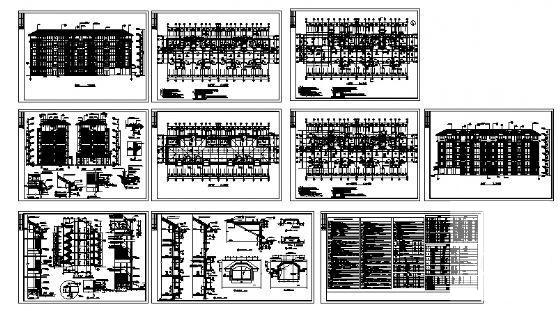 6层住宅楼建筑施工CAD图纸（砌体结构、欧陆风格） - 4