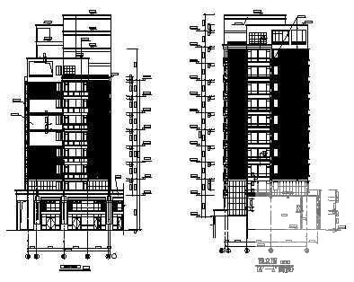 城市12层住宅楼建筑施工CAD图纸（框架结构） - 3
