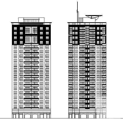 豪华13层住宅楼建筑CAD图纸 - 3