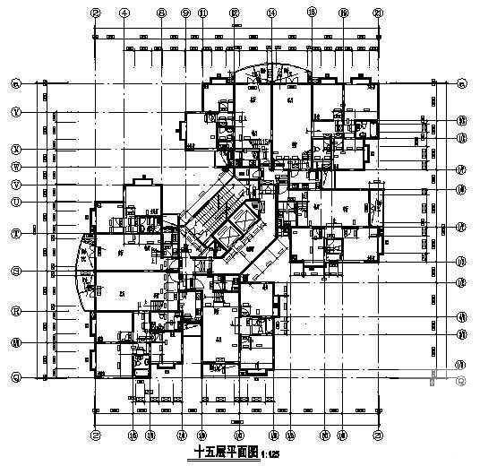 高档24层住宅楼建筑CAD图纸 - 2