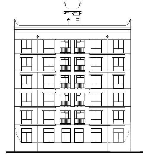 地详细的6层框架商住宅楼建筑CAD施工图纸 - 2