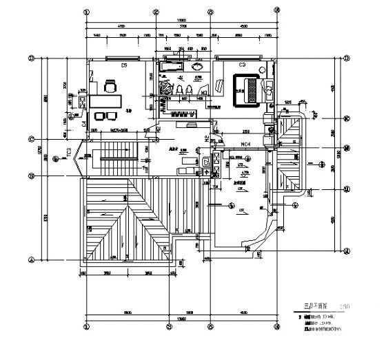 3层小型别墅建筑施工CAD图纸（总） - 2