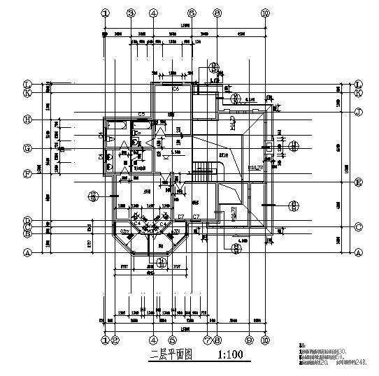 详细的2层小别墅建筑CAD图纸 - 2