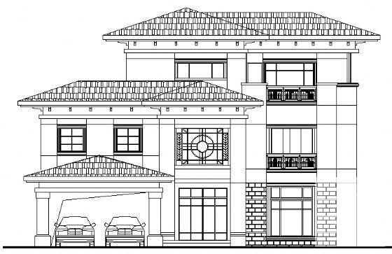精美的3层别墅建筑CAD图纸 - 2