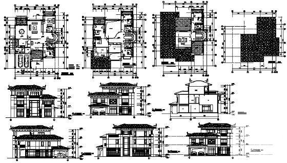 精美的3层别墅建筑CAD图纸 - 4