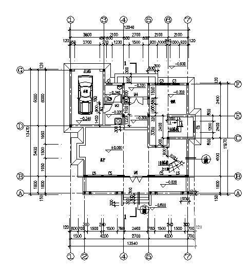 2层小别墅建筑CAD施工图纸 - 3