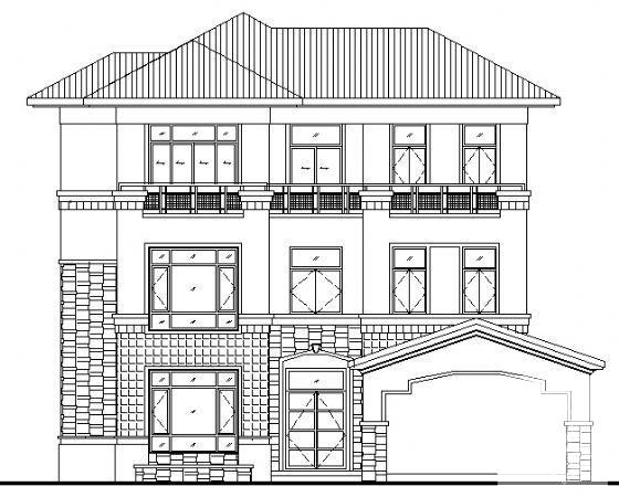 村3-386型别墅建筑结构CAD施工图纸 - 3