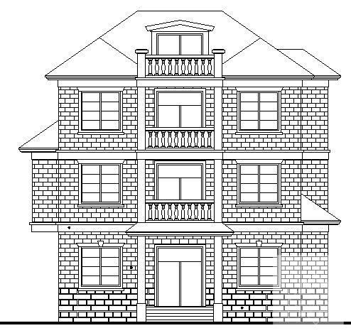 3层乡村小别墅建筑方案设计CAD图纸 - 1