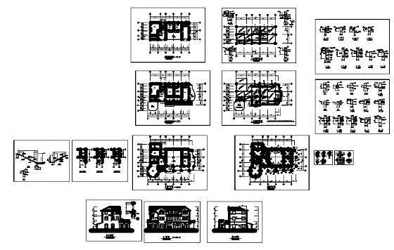 小型3层别墅建筑CAD图纸 - 2